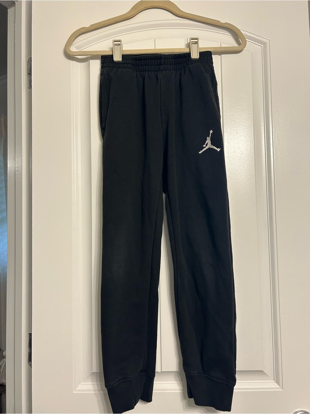 Jordan Black Kids' Jumpman Sweatpants with White Logo
